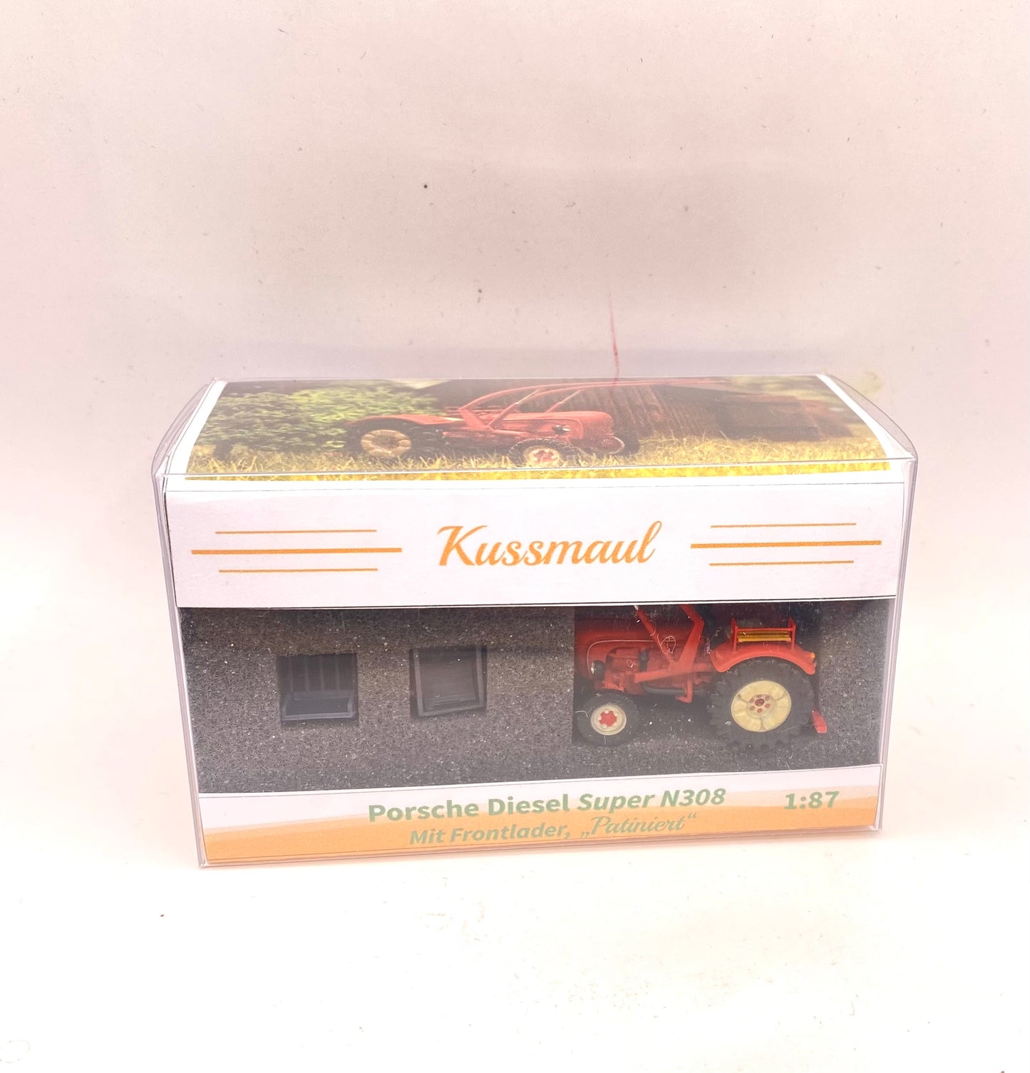 Porsche Diesel Super N308 mit Frontlader "Patiniert" , Traktor, Schlepper - H0, 1:87 - Modeler Series