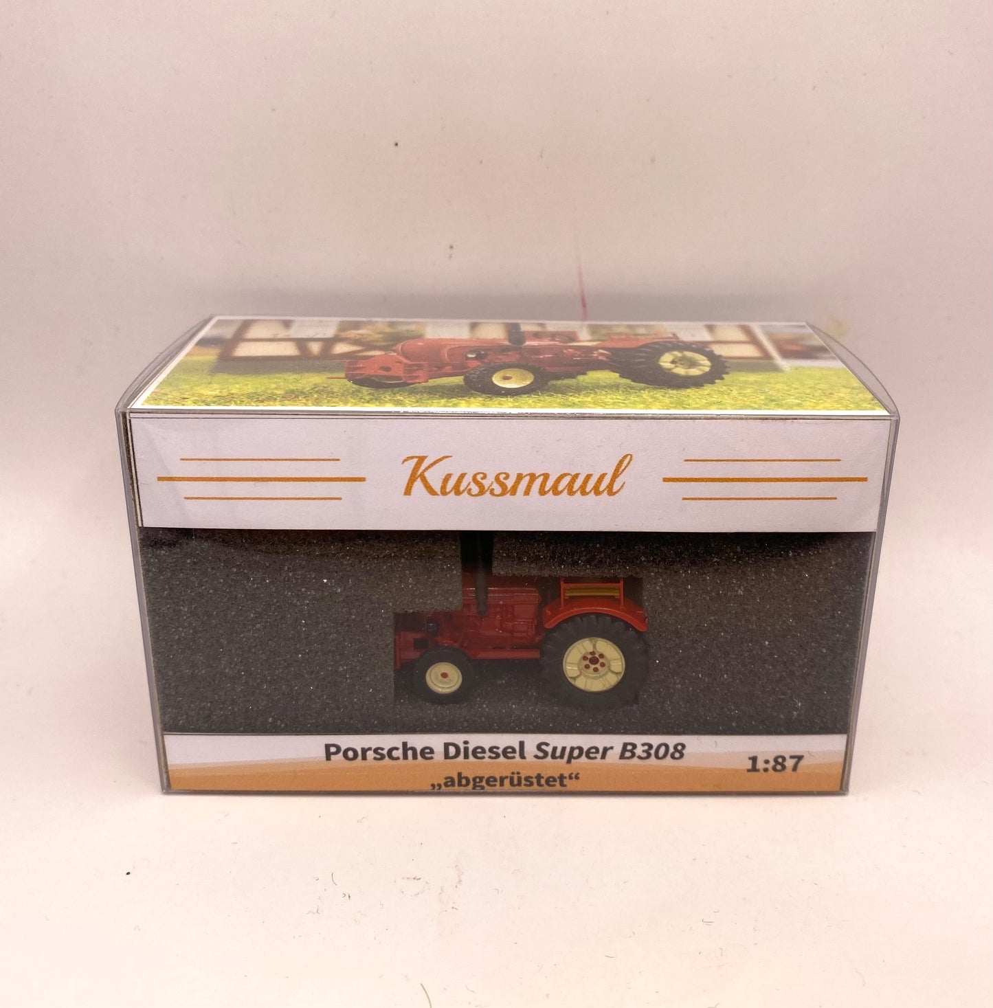 Porsche Diesel Super B308 „abgerüstet“ - Traktor, Schlepper, Baumaschine - H0 1:87 (rot)