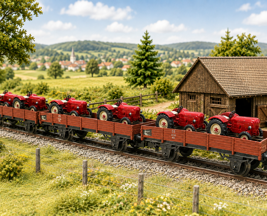 Porsche Diesel Super N308 "Als Ladegut" 2er Set inkl. Verladegestell - H0, 1:87
